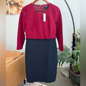 NWT J. Crew Two-Tone Midi Dress
